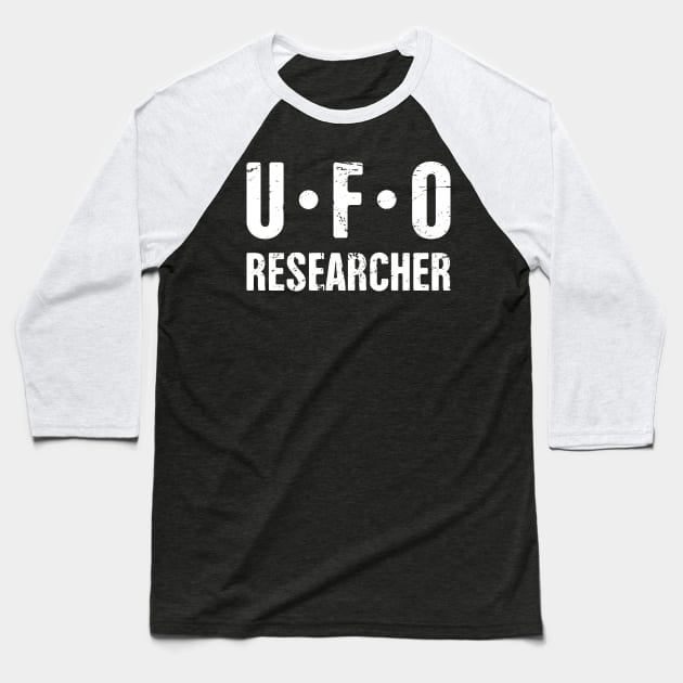 UFO Researcher Baseball T-Shirt by MeatMan